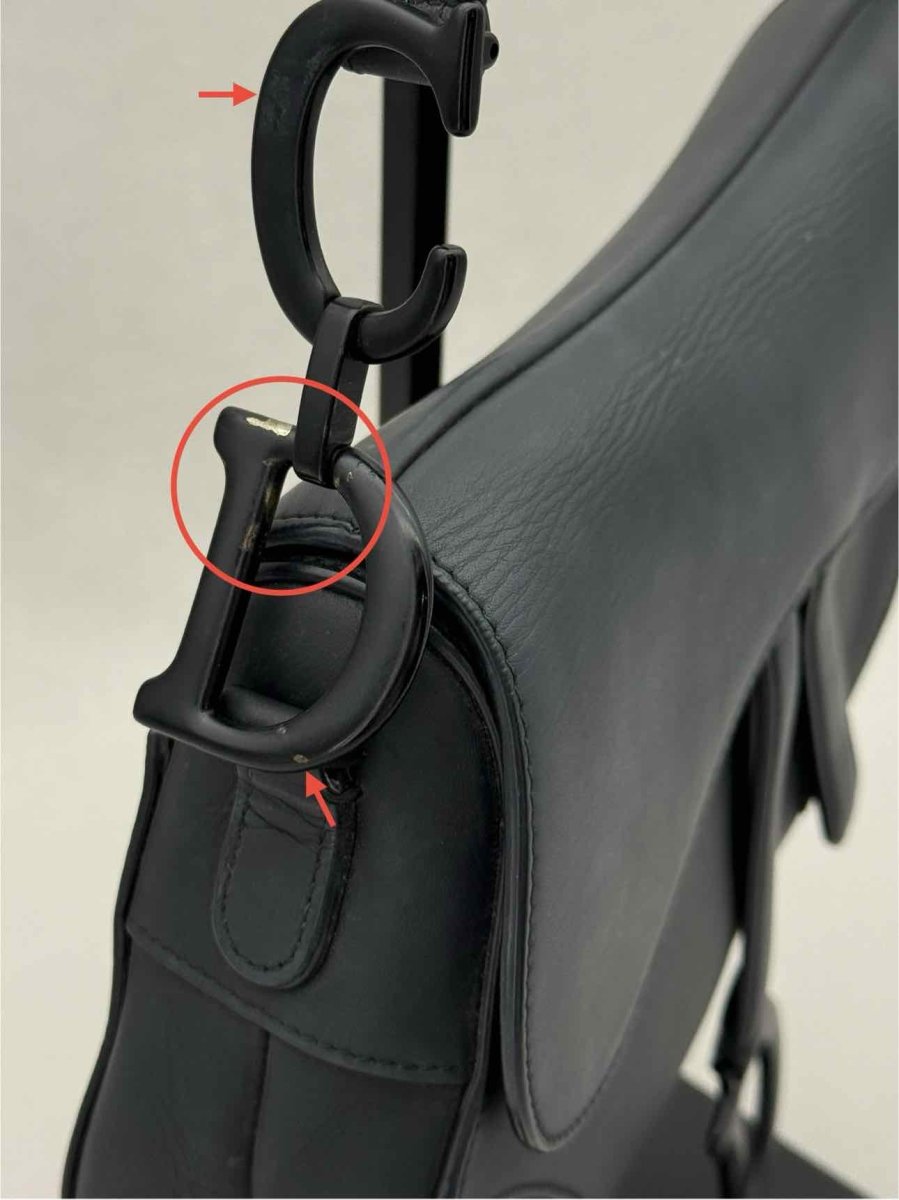 Pre - loved CHRISTIAN DIOR Ultra Matte Black Saddle Bag at Reems Closet