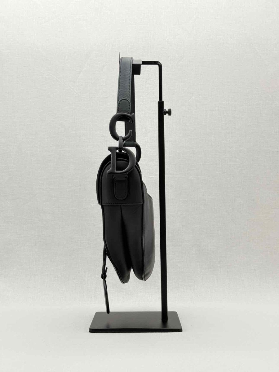 Pre - loved CHRISTIAN DIOR Ultra Matte Black Saddle Bag at Reems Closet