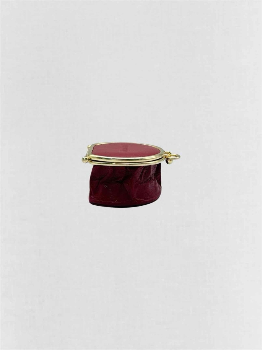 Pre-loved CHRISTIAN DIOR Vintage Burgundy Coin Wallet at Reems Closet
