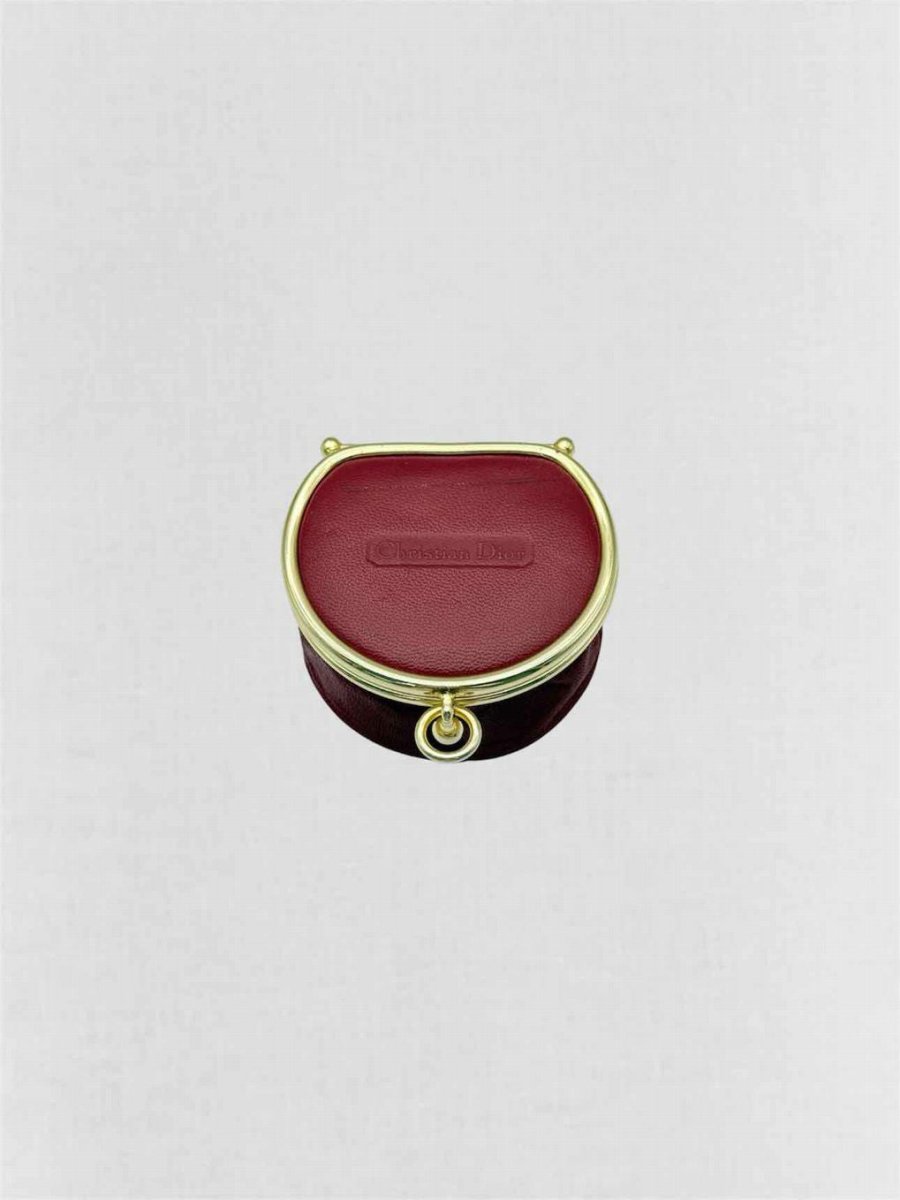 Pre-loved CHRISTIAN DIOR Vintage Burgundy Coin Wallet at Reems Closet