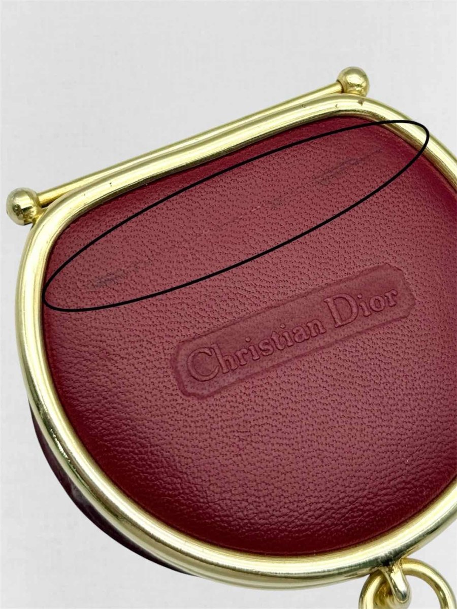 Pre-loved CHRISTIAN DIOR Vintage Burgundy Coin Wallet at Reems Closet