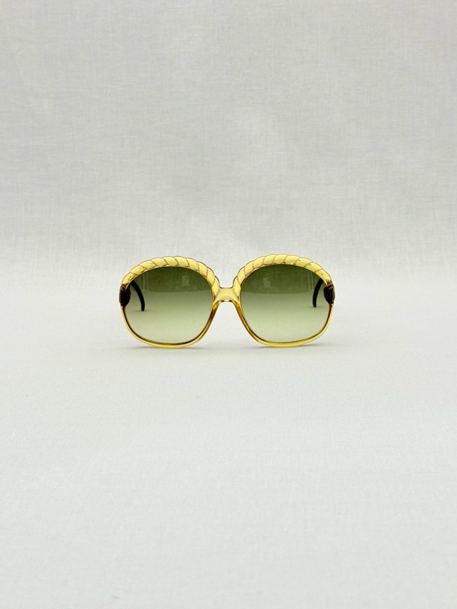 Pre - loved CHRISTIAN DIOR Vintage Burgundy & Yellow Sunglasses at Reems Closet