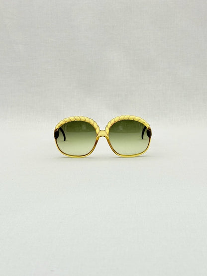 Pre - loved CHRISTIAN DIOR Vintage Burgundy & Yellow Sunglasses at Reems Closet