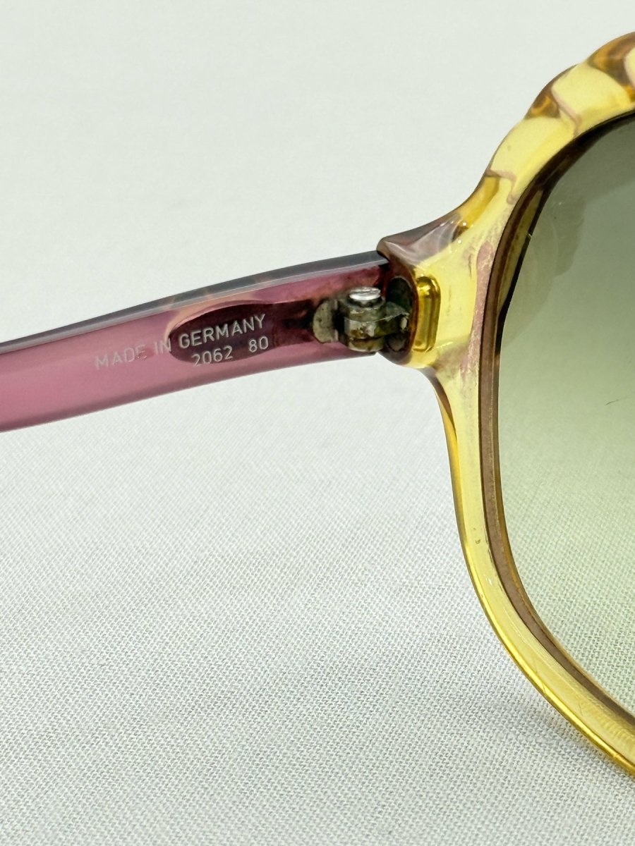 Pre - loved CHRISTIAN DIOR Vintage Burgundy & Yellow Sunglasses at Reems Closet