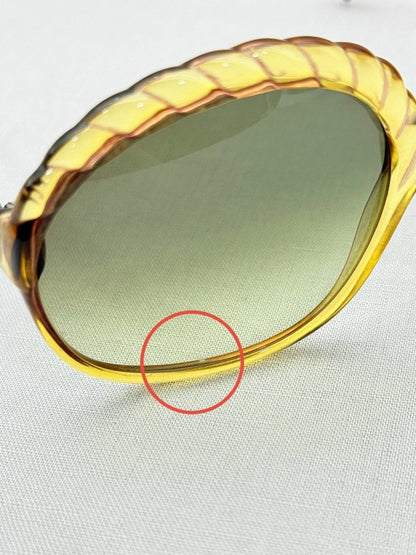 Pre - loved CHRISTIAN DIOR Vintage Burgundy & Yellow Sunglasses at Reems Closet
