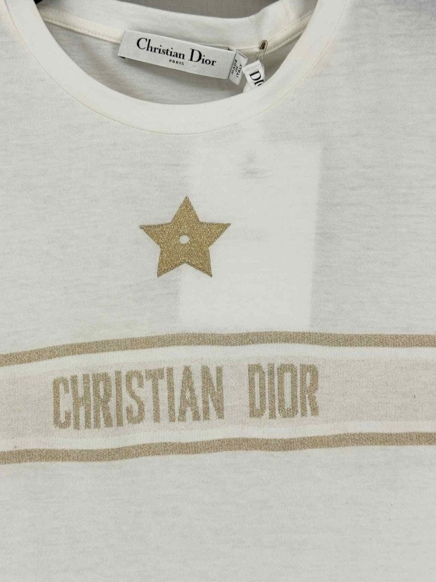 Pre - loved CHRISTIAN DIOR White Logo Size Small T-shirt at Reems Closet