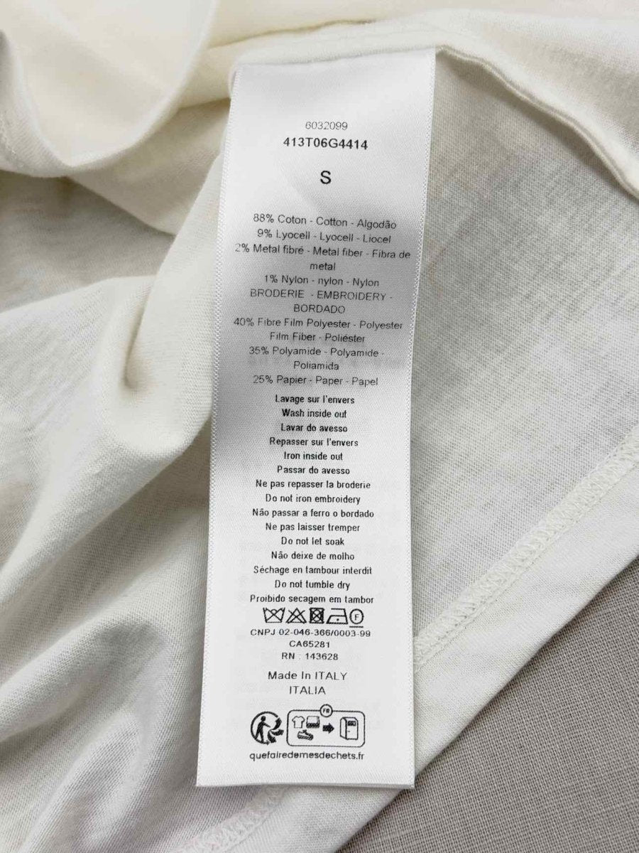 Pre - loved CHRISTIAN DIOR White Logo Size Small T-shirt at Reems Closet