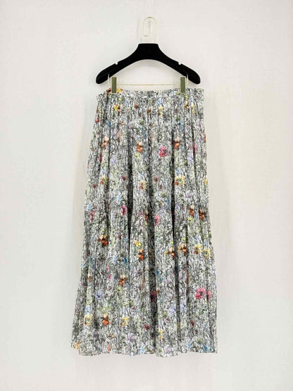 Pre - loved CHRISTIAN DIOR White Multicolor Size Medium Long Skirt at Reems Closet