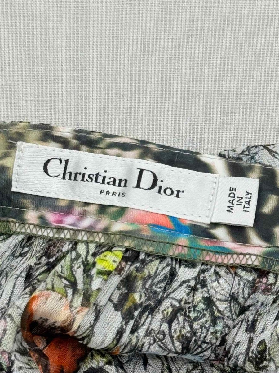 Pre - loved CHRISTIAN DIOR White Multicolor Size Medium Long Skirt at Reems Closet