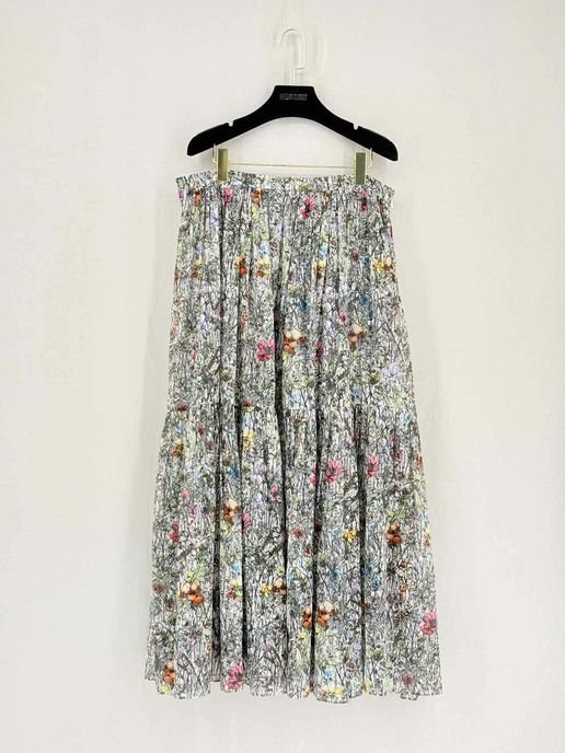 Pre - loved CHRISTIAN DIOR White Multicolor Size Medium Long Skirt at Reems Closet