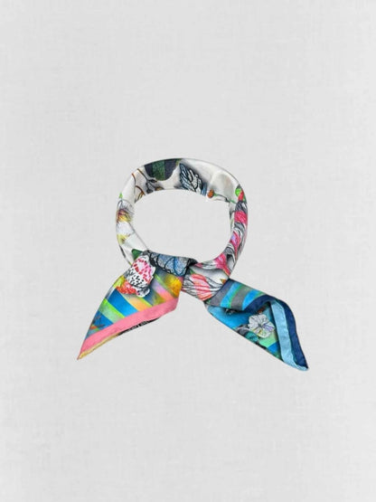 Pre - loved CHRISTIAN LACROIX Green Multicolor Floral Print Scarf at Reems Closet