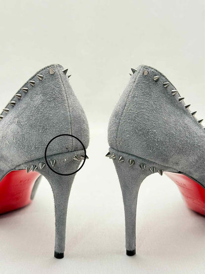 Pre-loved CHRISTIAN LOUBOUTIN Anjalina Grey Size EU 37.5 Pumps at Reems Closet