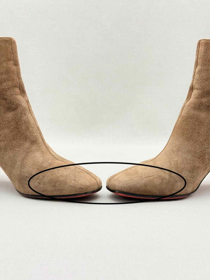 Pre - loved CHRISTIAN LOUBOUTIN Beige Size EU 36 Ankle Boots at Reems Closet