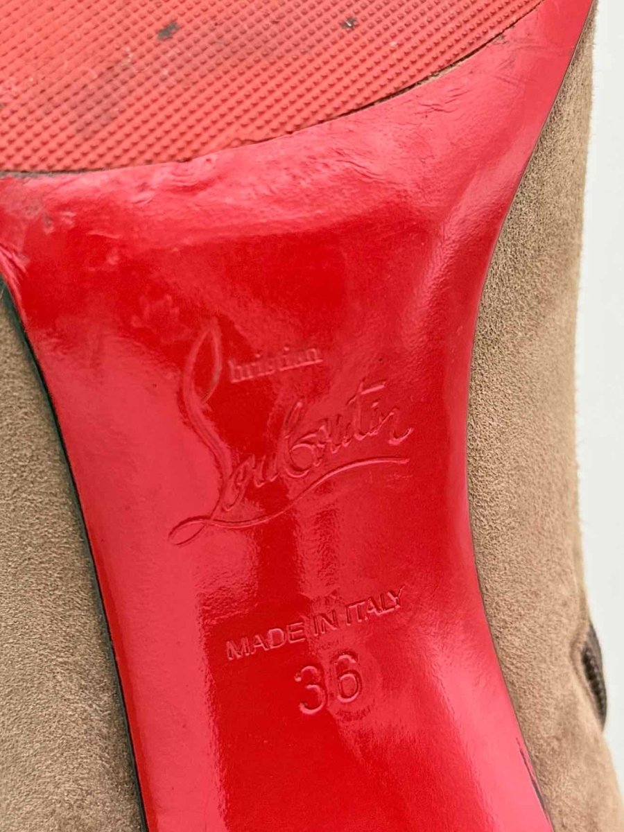 Pre - loved CHRISTIAN LOUBOUTIN Beige Size EU 36 Ankle Boots at Reems Closet
