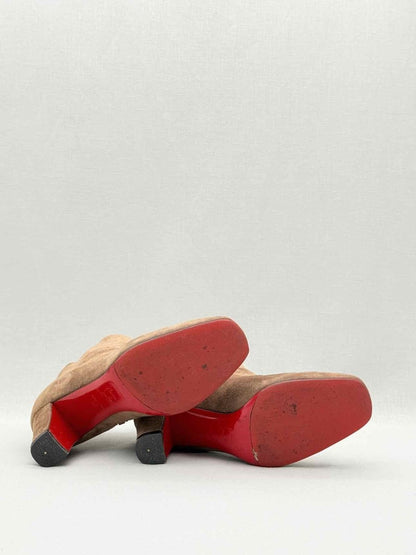 Pre - loved CHRISTIAN LOUBOUTIN Beige Size EU 36 Ankle Boots at Reems Closet