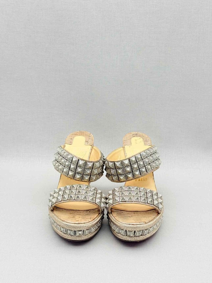 Pre - loved CHRISTIAN LOUBOUTIN Beige Size EU 38 Wedges at Reems Closet