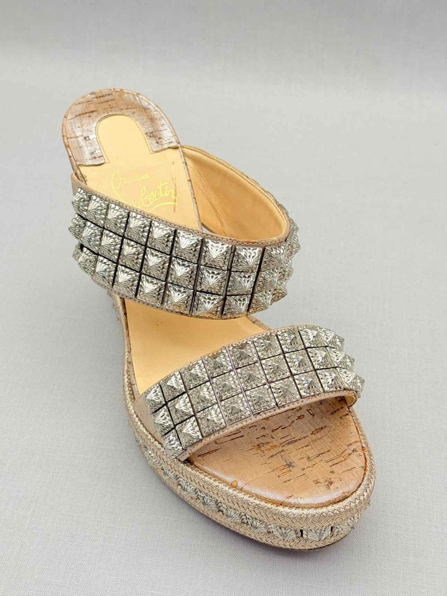 Pre - loved CHRISTIAN LOUBOUTIN Beige Size EU 38 Wedges at Reems Closet