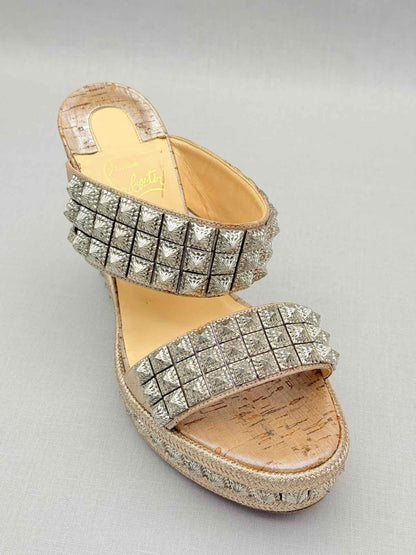 Pre - loved CHRISTIAN LOUBOUTIN Beige Size EU 38 Wedges at Reems Closet