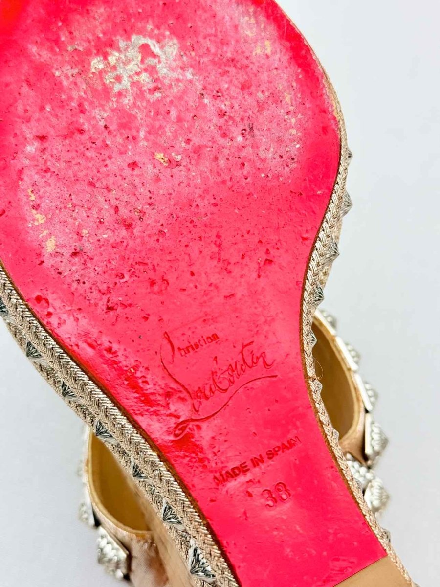 Pre - loved CHRISTIAN LOUBOUTIN Beige Size EU 38 Wedges at Reems Closet