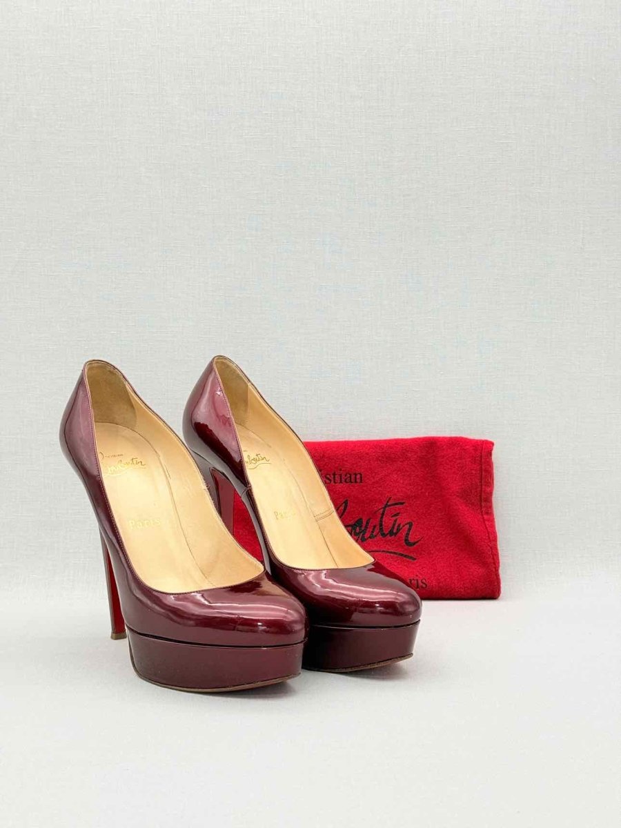 Pre-loved CHRISTIAN LOUBOUTIN Bianca Burgundy Size EU 38.5 Pumps at Reems Closet