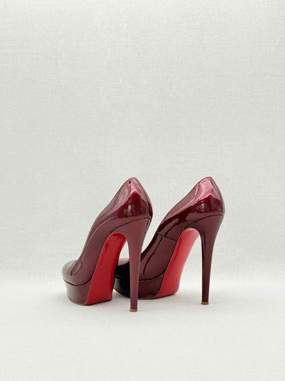 Pre-loved CHRISTIAN LOUBOUTIN Bianca Burgundy Size EU 38.5 Pumps at Reems Closet