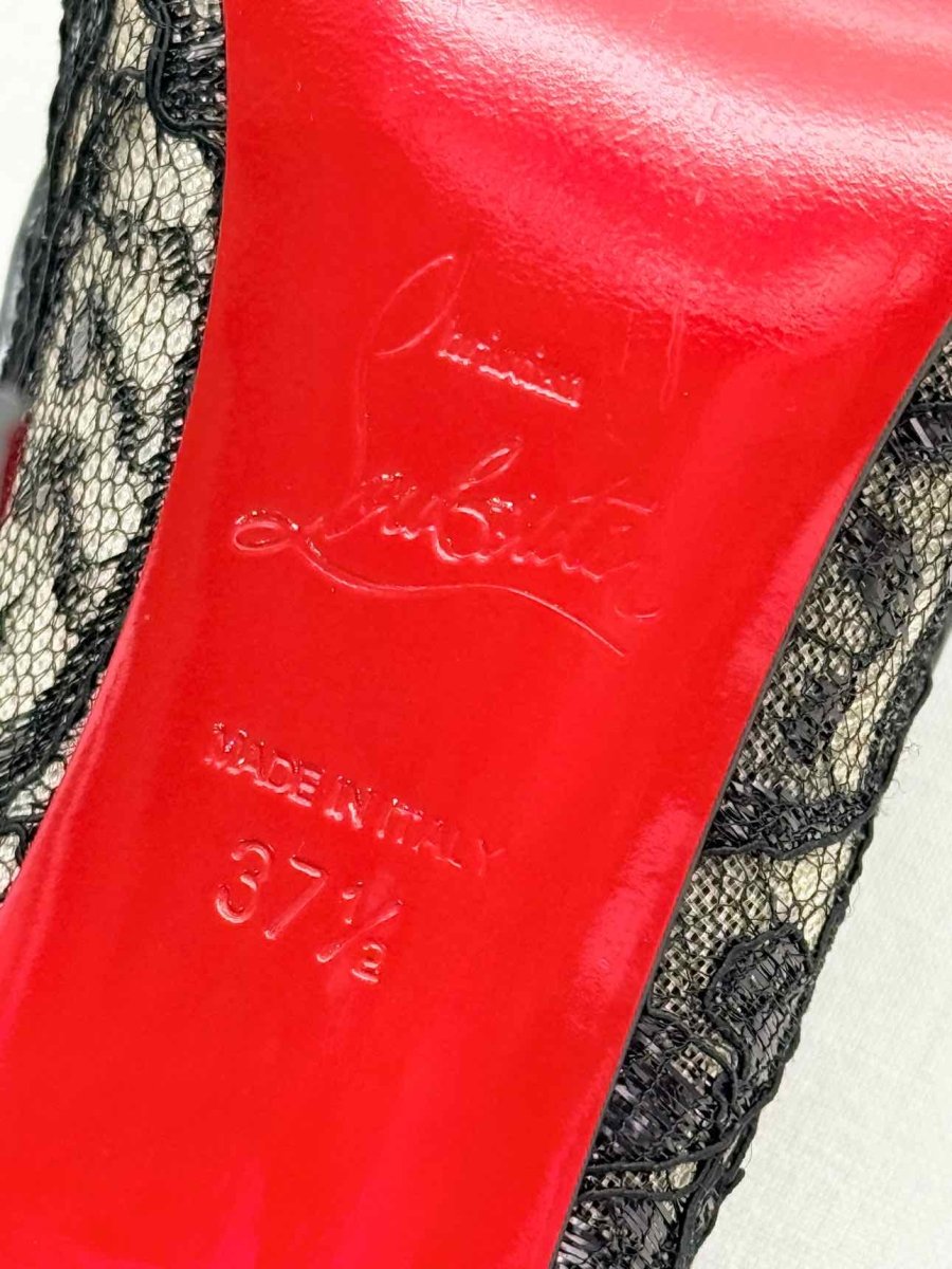Pre - loved CHRISTIAN LOUBOUTIN Black Lace Size EU 37.5 Pumps at Reems Closet