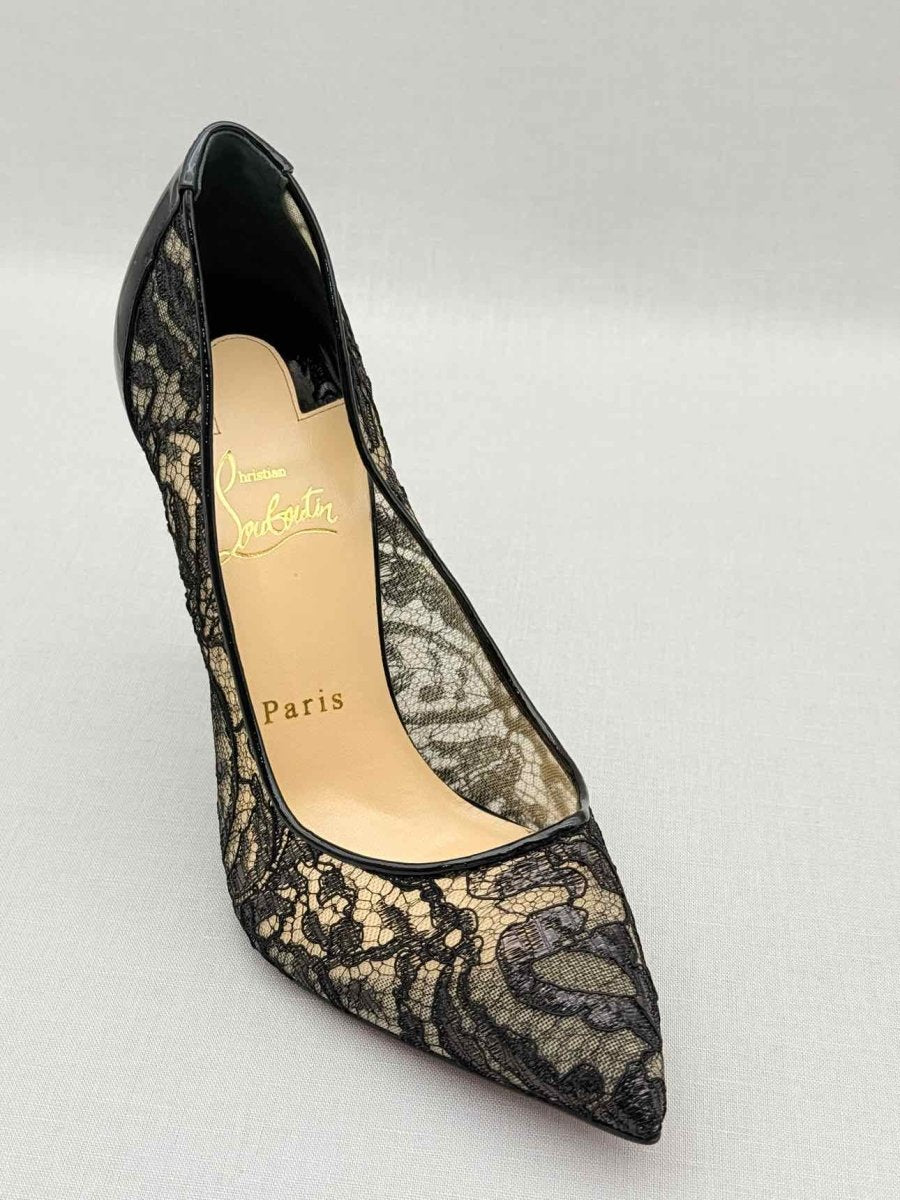 Pre - loved CHRISTIAN LOUBOUTIN Black Lace Size EU 37.5 Pumps at Reems Closet