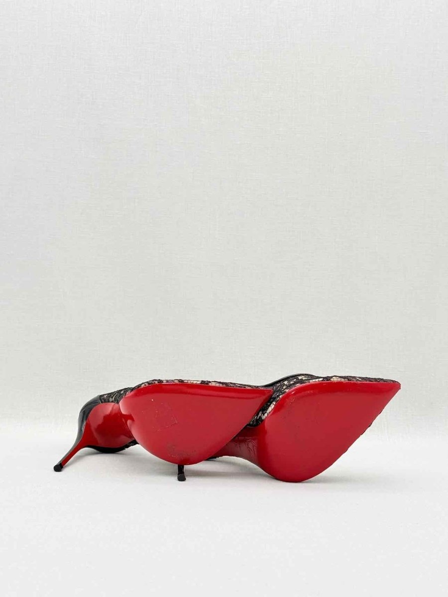 Pre - loved CHRISTIAN LOUBOUTIN Black Lace Size EU 37.5 Pumps at Reems Closet