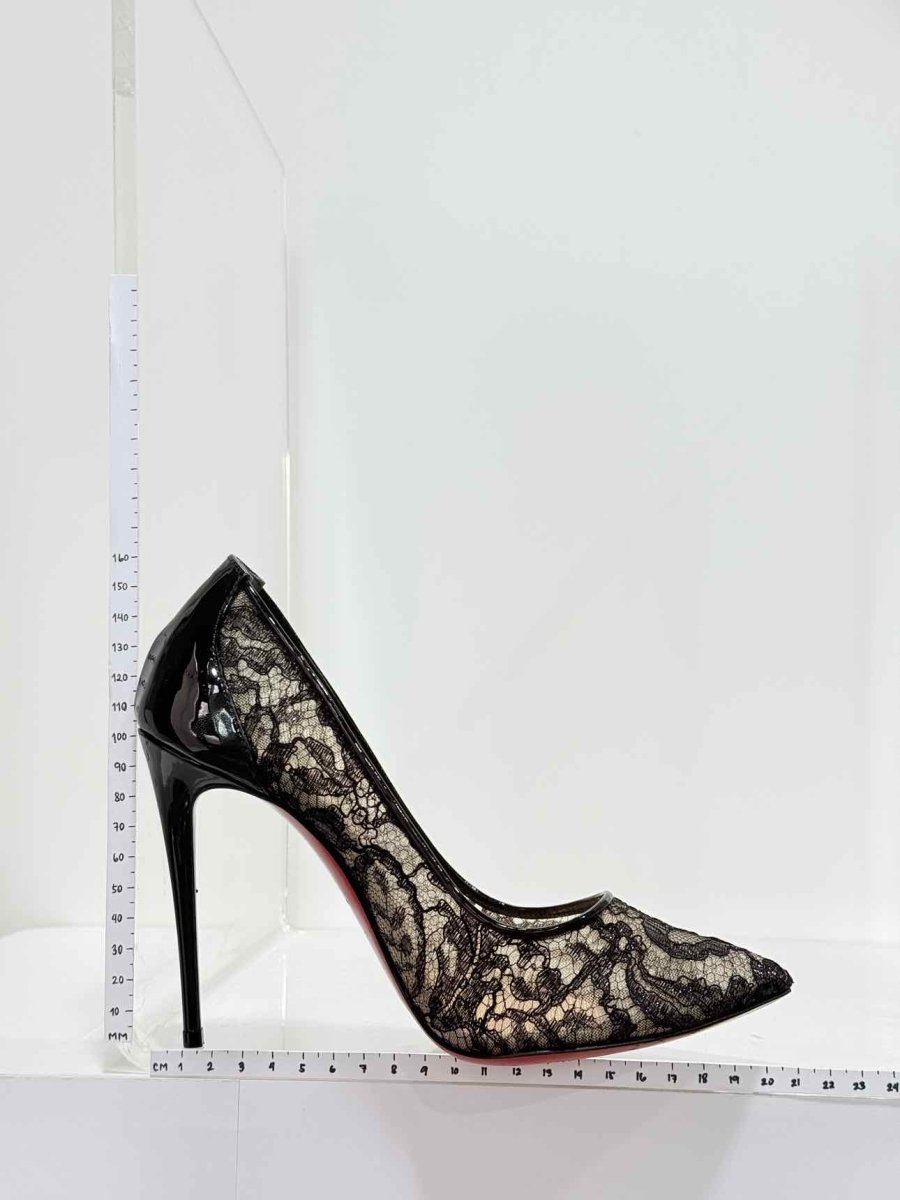 Pre - loved CHRISTIAN LOUBOUTIN Black Lace Size EU 37.5 Pumps at Reems Closet