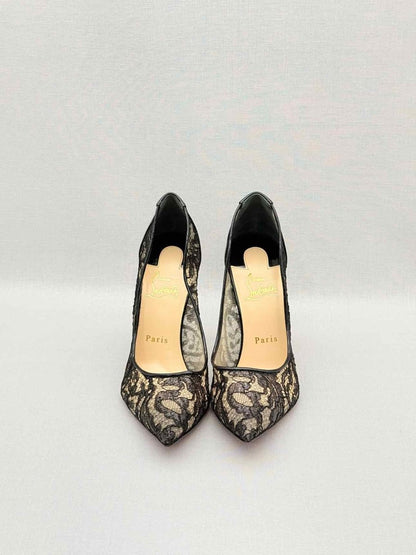 Pre - loved CHRISTIAN LOUBOUTIN Black Lace Size EU 37.5 Pumps at Reems Closet