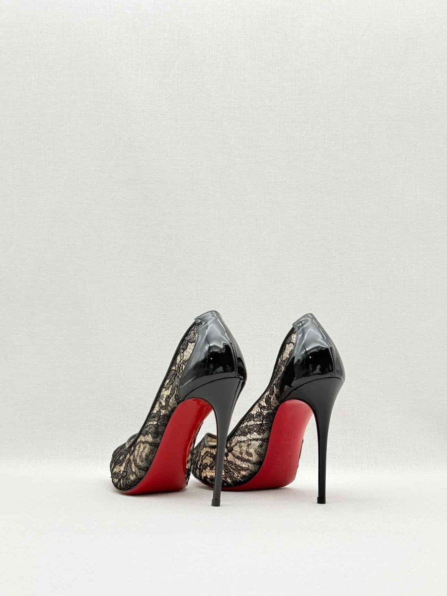 Pre - loved CHRISTIAN LOUBOUTIN Black Lace Size EU 37.5 Pumps at Reems Closet