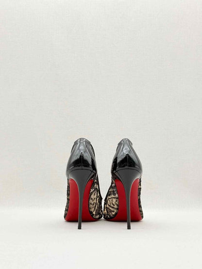 Pre - loved CHRISTIAN LOUBOUTIN Black Lace Size EU 37.5 Pumps at Reems Closet