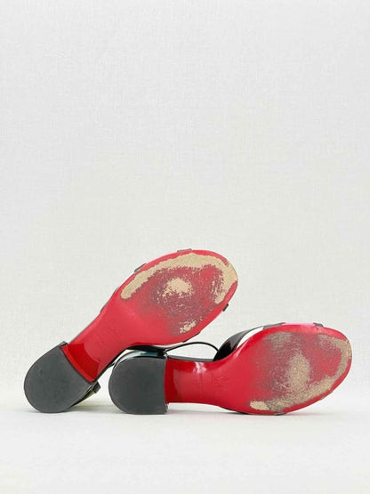 Pre - loved CHRISTIAN LOUBOUTIN Black Multicolor Size EU 38 Sandals at Reems Closet