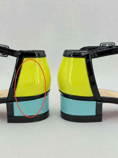 Pre - loved CHRISTIAN LOUBOUTIN Black Multicolor Size EU 38 Sandals at Reems Closet