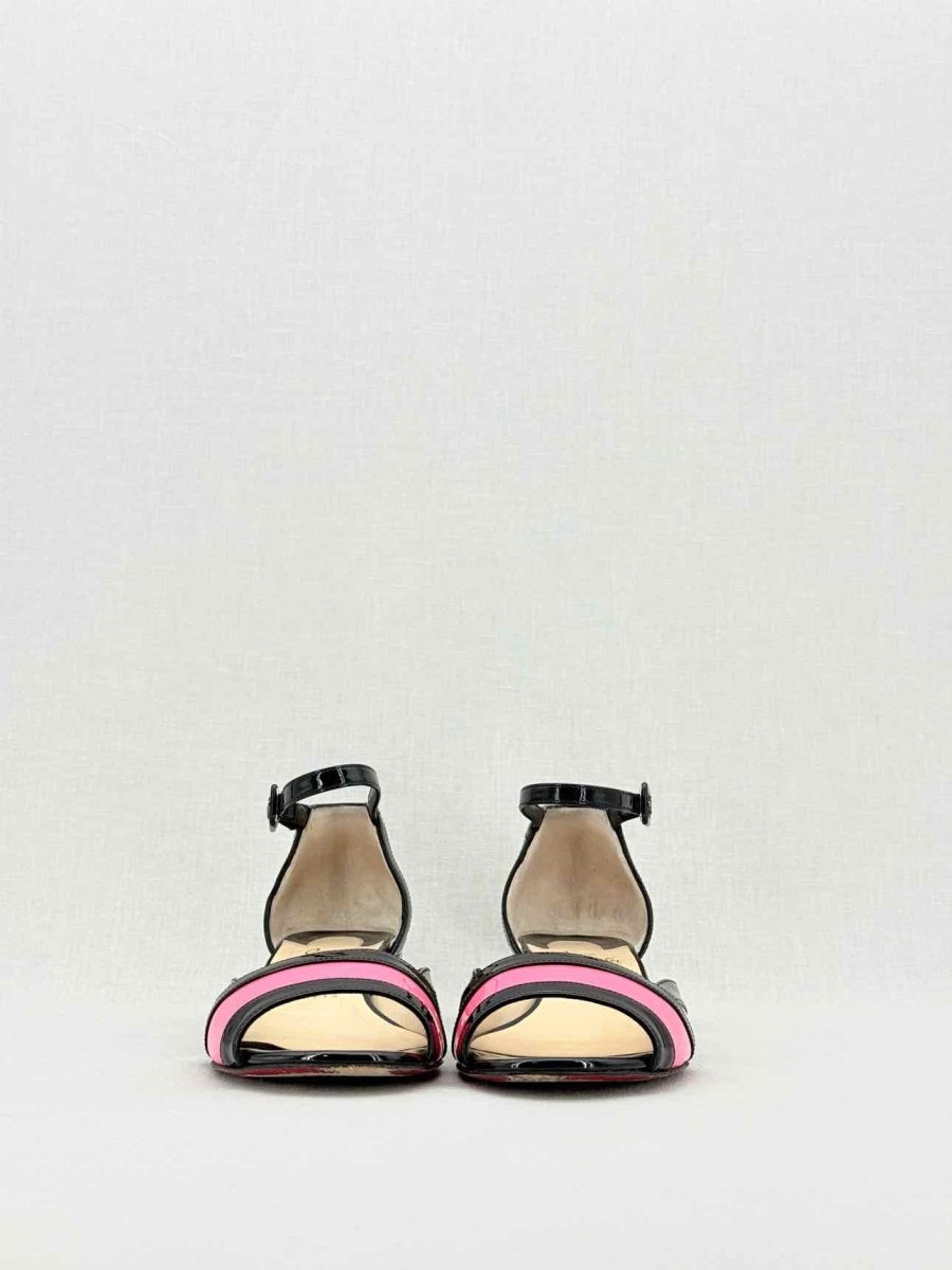 Pre - loved CHRISTIAN LOUBOUTIN Black Multicolor Size EU 38 Sandals at Reems Closet