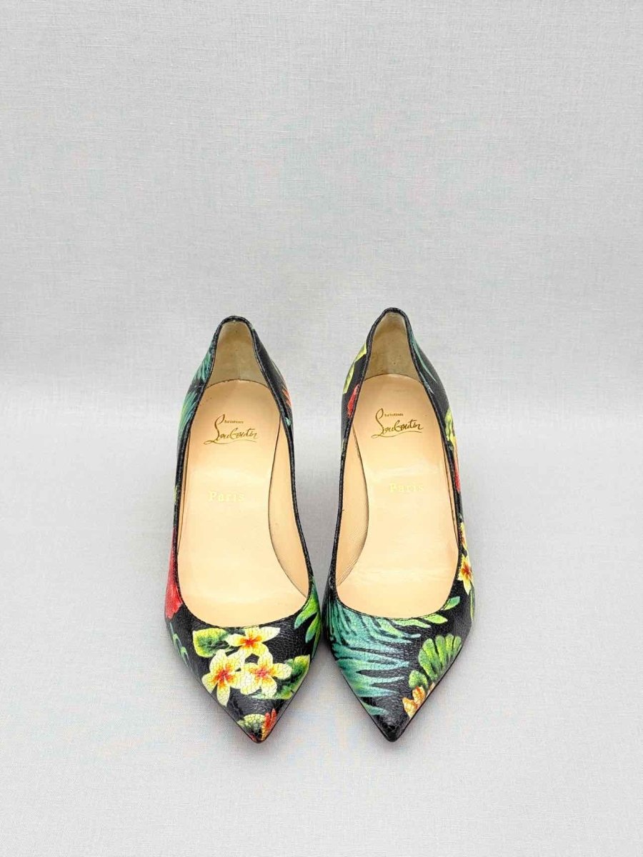 Pre-loved CHRISTIAN LOUBOUTIN Black Multicolor Size EU 38.5 Pumps at Reems Closet