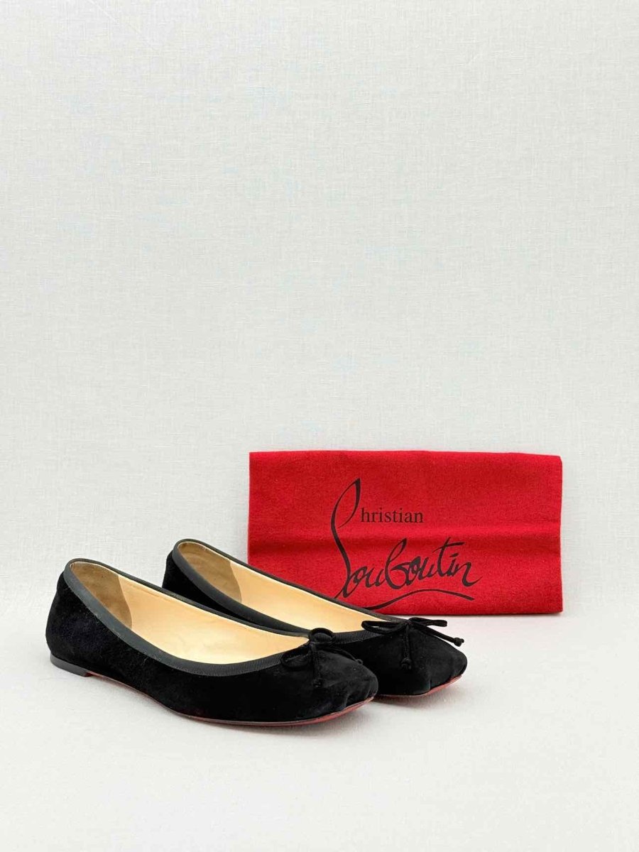 Pre - loved CHRISTIAN LOUBOUTIN Black Size EU 38.5 Flats at Reems Closet