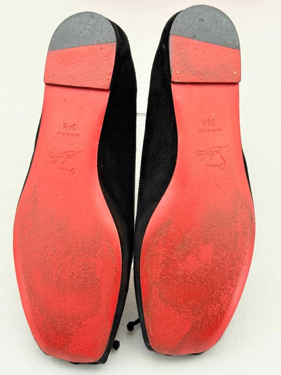 Pre - loved CHRISTIAN LOUBOUTIN Black Size EU 38.5 Flats at Reems Closet