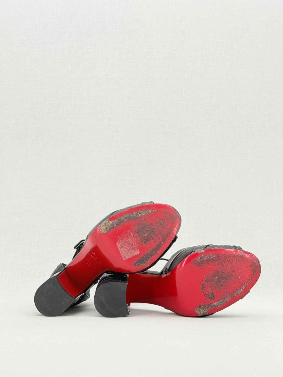Pre - loved CHRISTIAN LOUBOUTIN Black Size EU 38.5 Heeled Sandals at Reems Closet