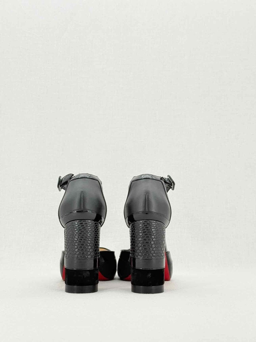 Pre - loved CHRISTIAN LOUBOUTIN Black Size EU 38.5 Heeled Sandals at Reems Closet