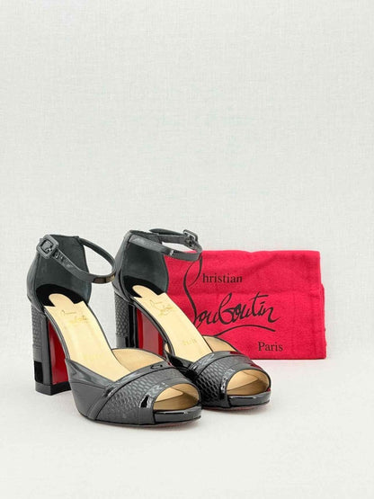 Pre - loved CHRISTIAN LOUBOUTIN Black Size EU 38.5 Heeled Sandals at Reems Closet