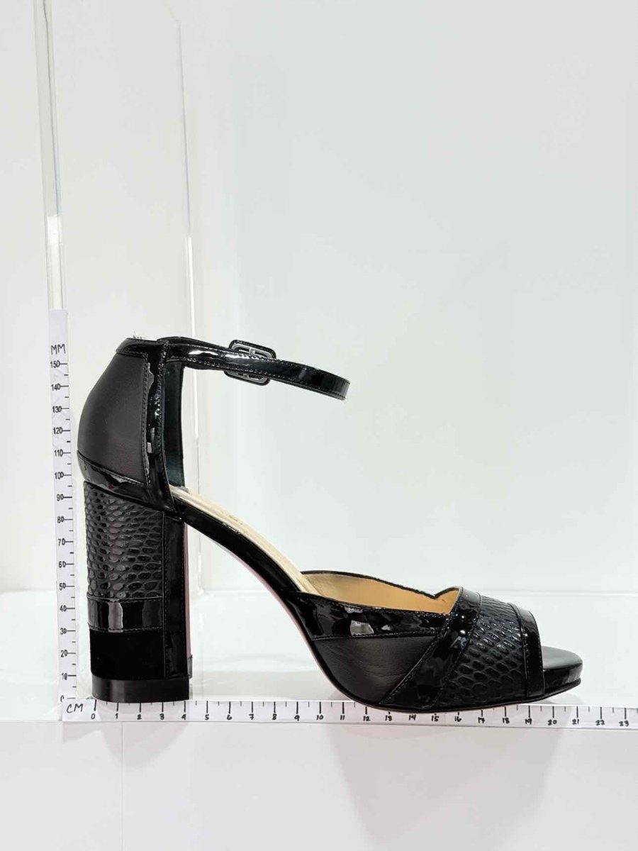 Pre - loved CHRISTIAN LOUBOUTIN Black Size EU 38.5 Heeled Sandals at Reems Closet