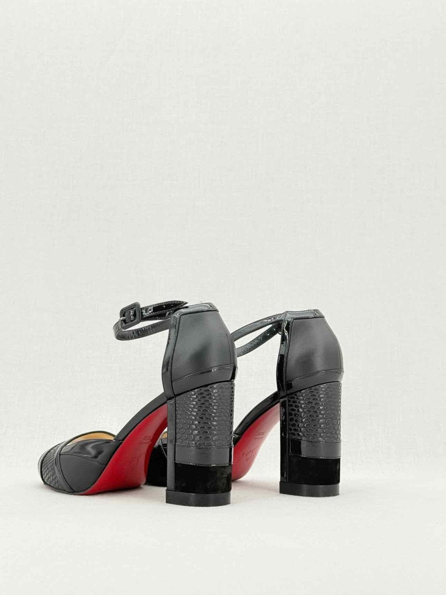 Pre - loved CHRISTIAN LOUBOUTIN Black Size EU 38.5 Heeled Sandals at Reems Closet