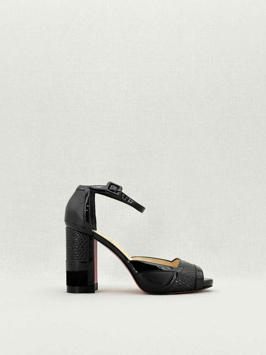 Pre - loved CHRISTIAN LOUBOUTIN Black Size EU 38.5 Heeled Sandals at Reems Closet