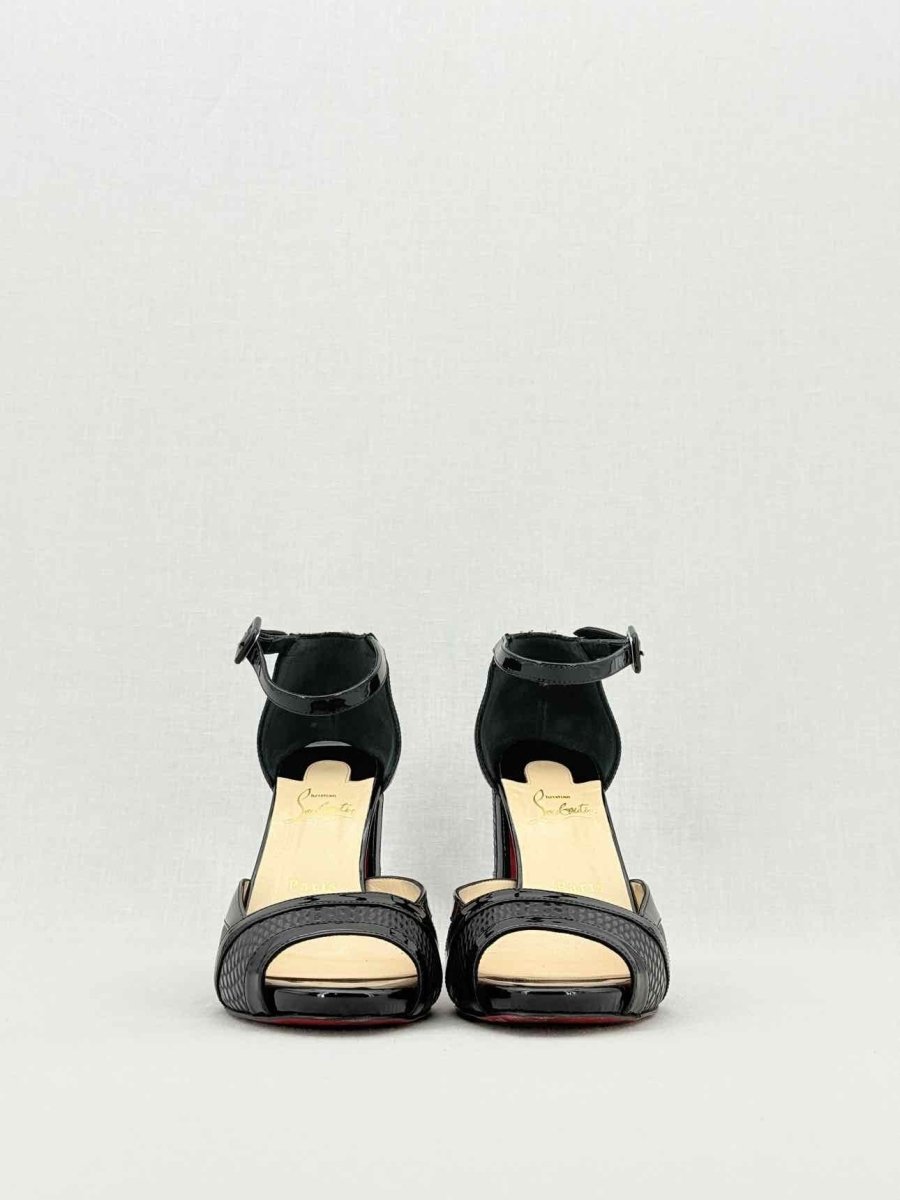 Pre - loved CHRISTIAN LOUBOUTIN Black Size EU 38.5 Heeled Sandals at Reems Closet