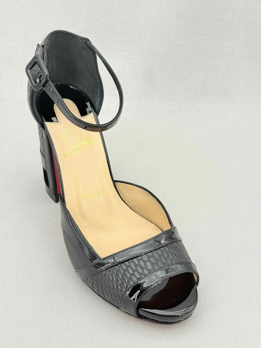Pre - loved CHRISTIAN LOUBOUTIN Black Size EU 38.5 Heeled Sandals at Reems Closet