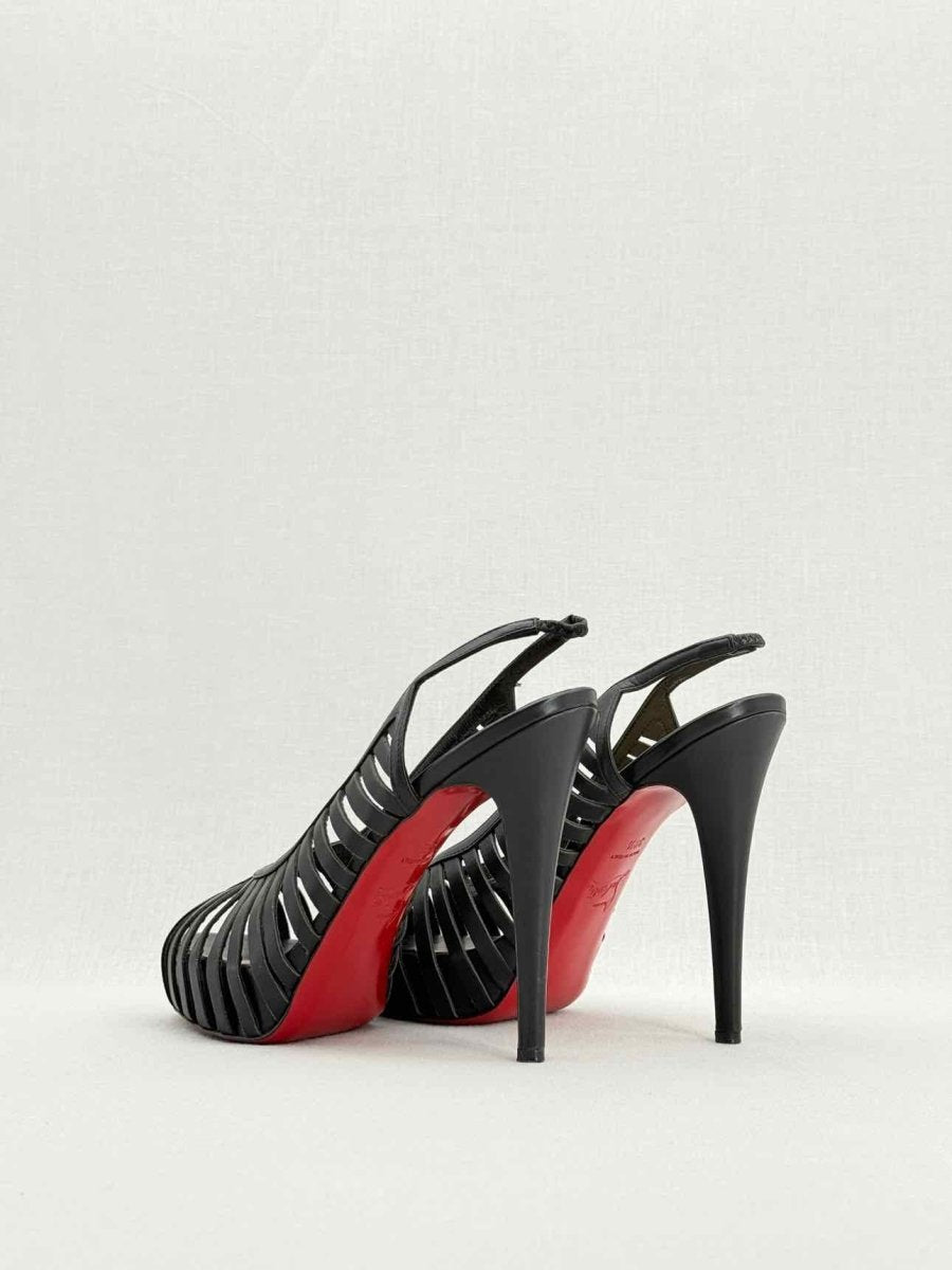 Pre - loved CHRISTIAN LOUBOUTIN Black Size EU 38.5 Slingbacks at Reems Closet