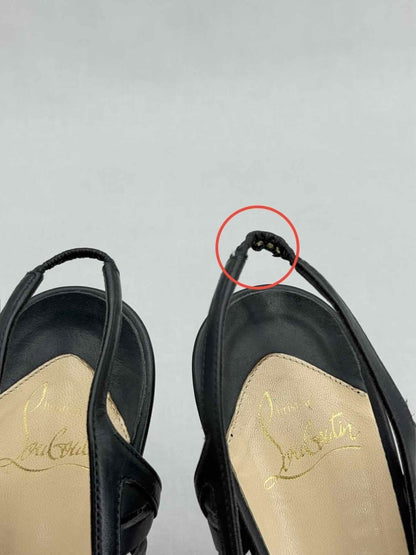 Pre - loved CHRISTIAN LOUBOUTIN Black Size EU 38.5 Slingbacks at Reems Closet