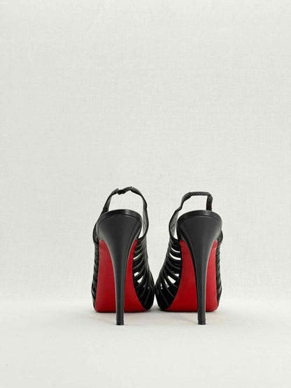 Pre - loved CHRISTIAN LOUBOUTIN Black Size EU 38.5 Slingbacks at Reems Closet