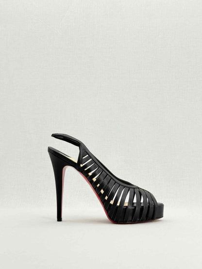 Pre - loved CHRISTIAN LOUBOUTIN Black Size EU 38.5 Slingbacks at Reems Closet